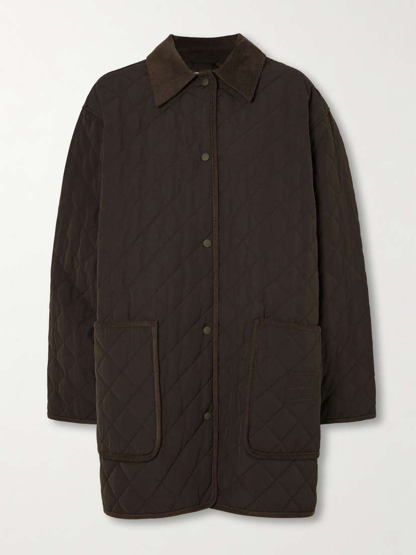 TOTEME Oversized Corduroy-trimmed Quilted Organic Cotton-blend Jacket