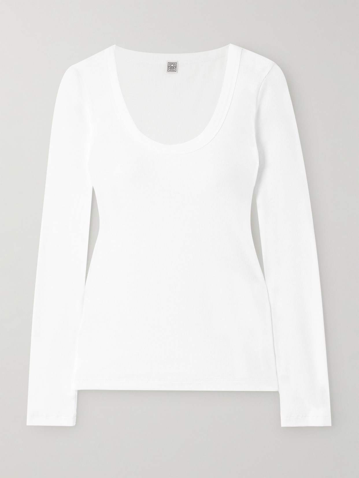 Totême Ribbed Organic Cotton-blend Jersey Top In White