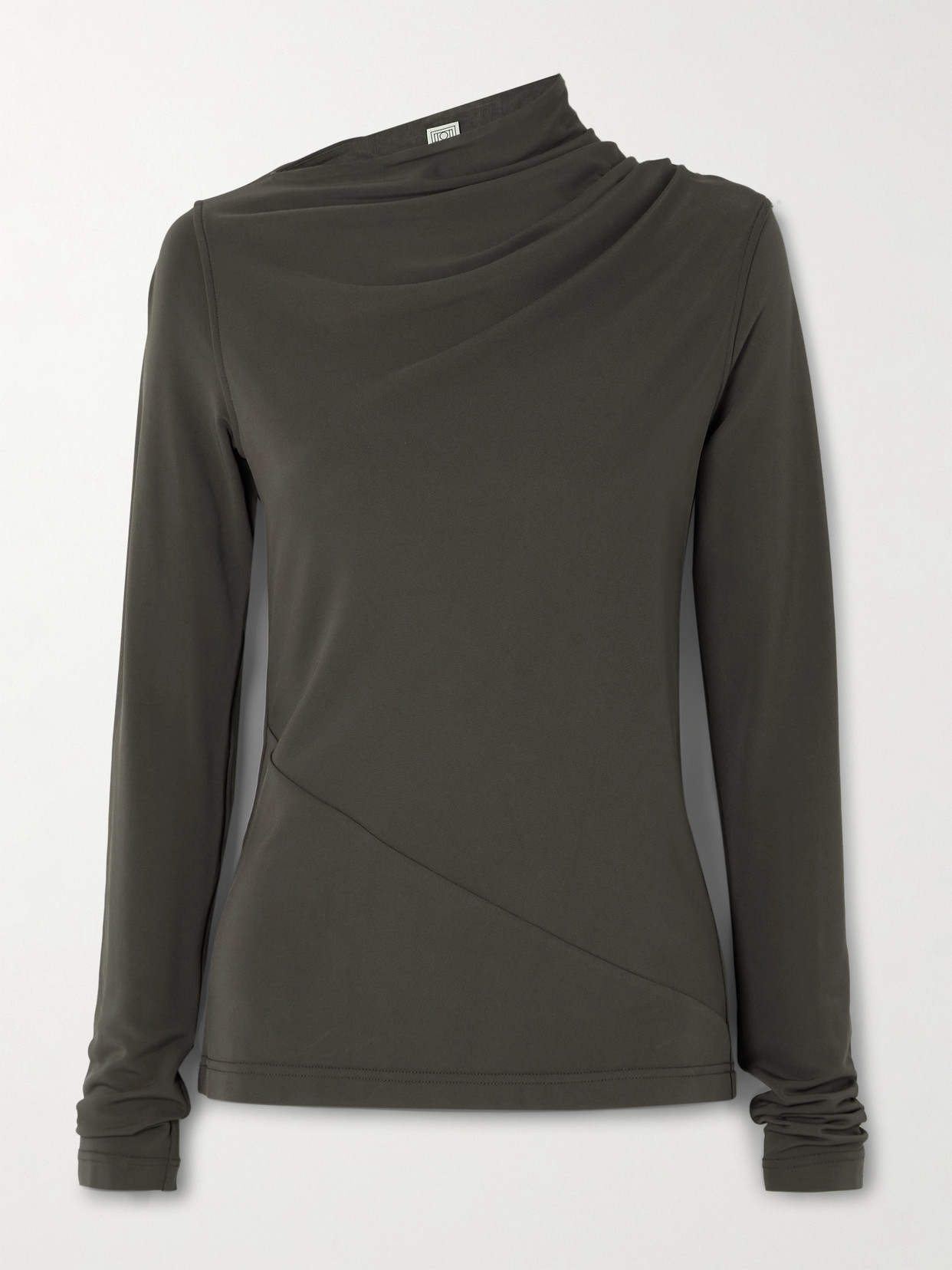 Totême Draped Stretch-jersey Top In Gray