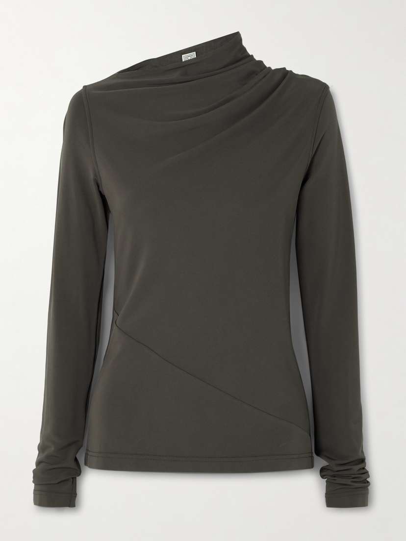 TOTEME Draped Stretch-jersey Top