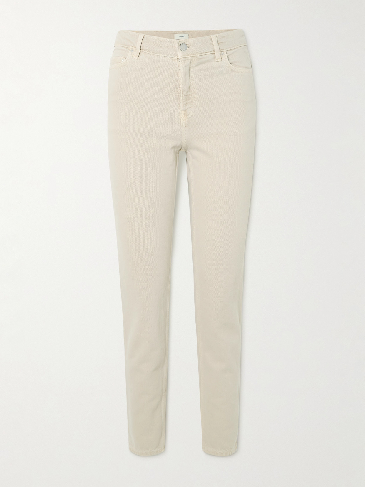 Totême Low-rise Slim-leg Organic Jeans In Cream