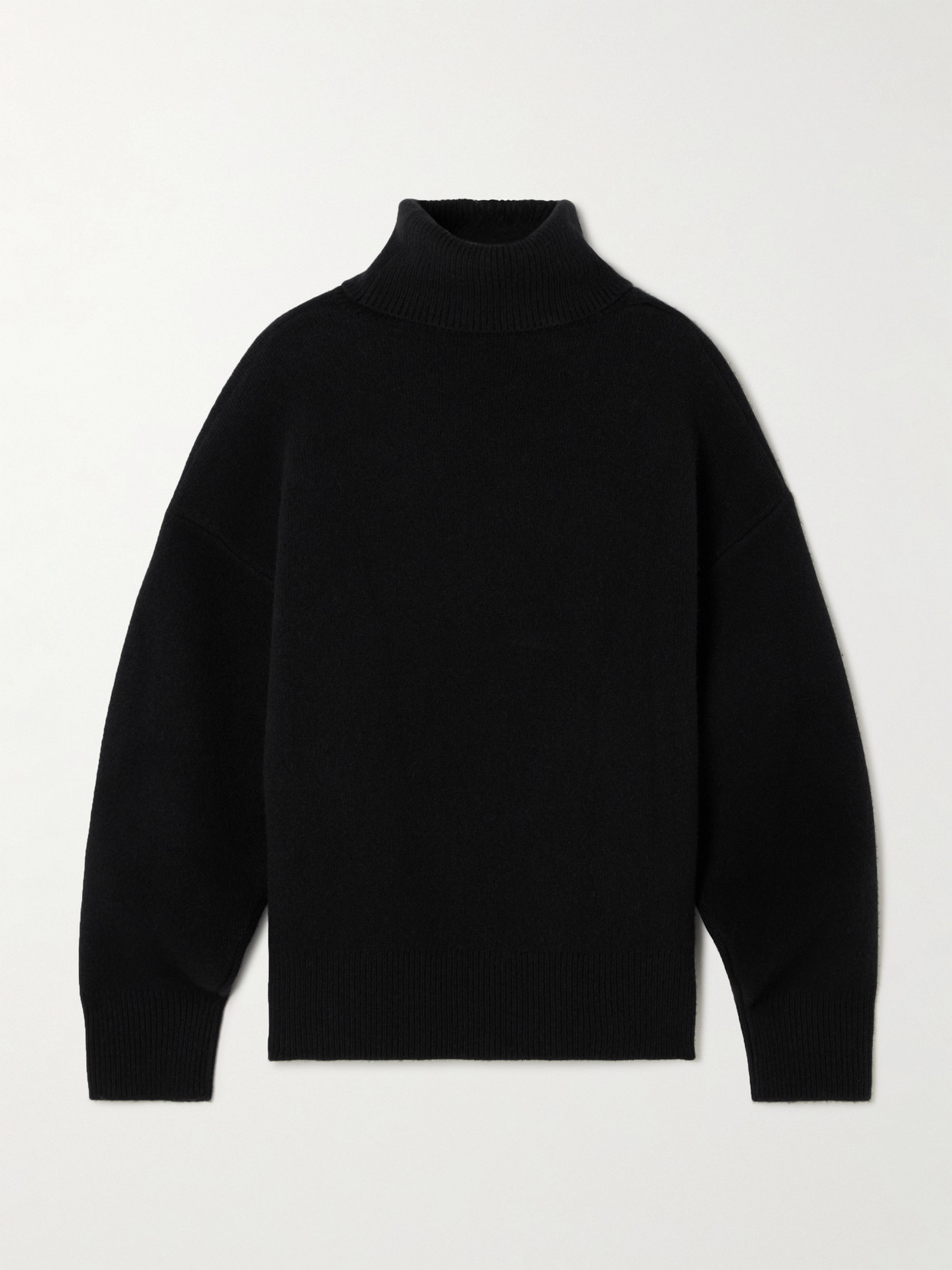 Totême Oversized Wool-blend Turtleneck Sweater In Black