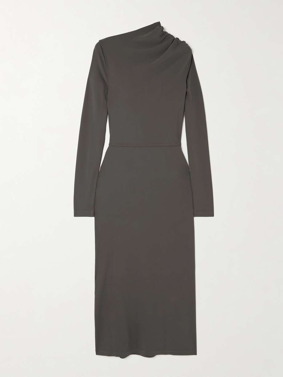 gathered stretch-jersey maxi dress