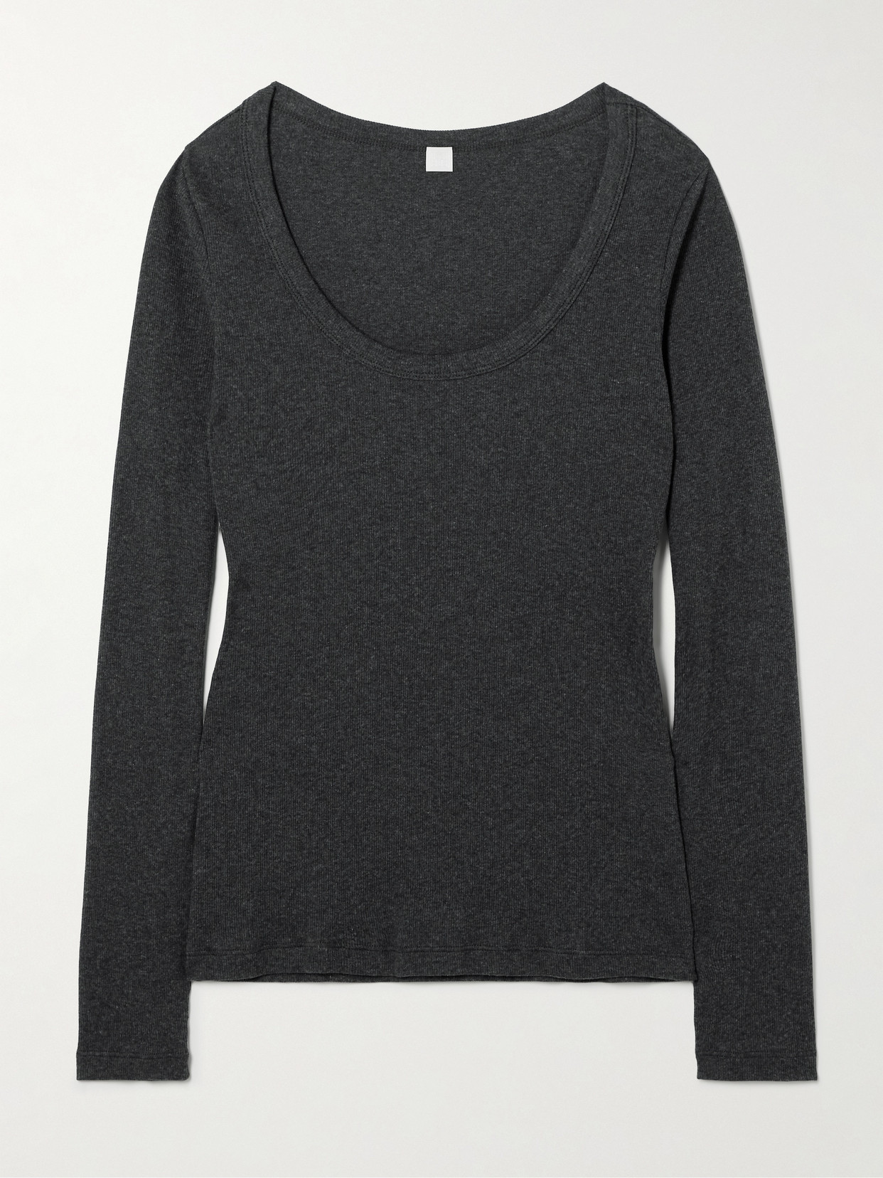 Totême Ribbed Stretch Organic Cotton-jersey Top In Gray
