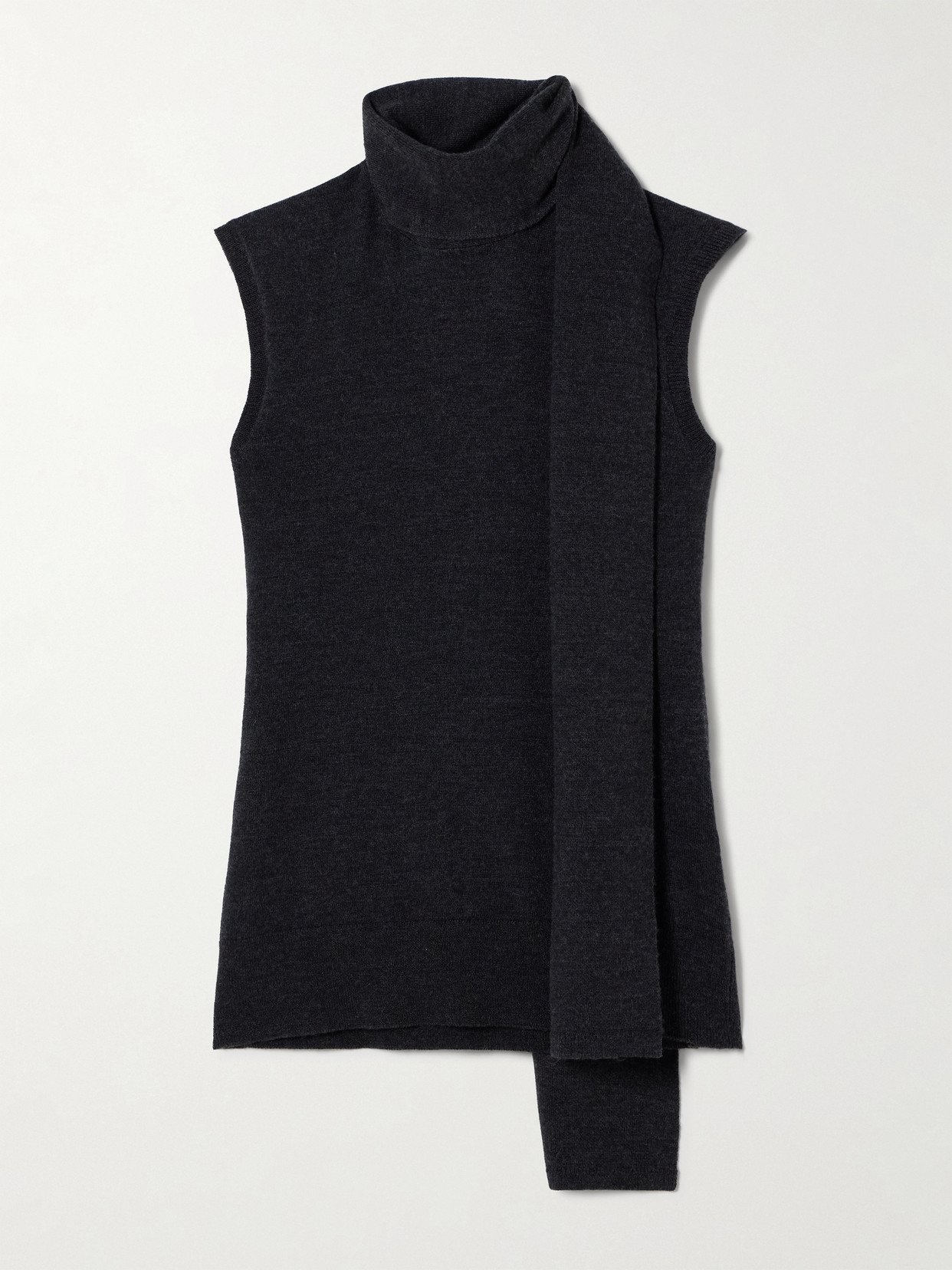 Totême Wool-blend Knit Scarf Top In Gray