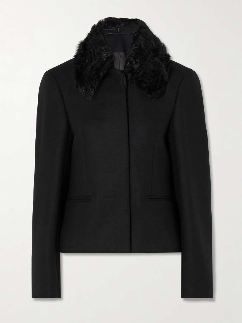 TOTEME Shearling-trimmed Recycled Wool-blend Jacket