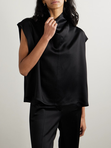 TOTEME Draped satin-crepe blouse