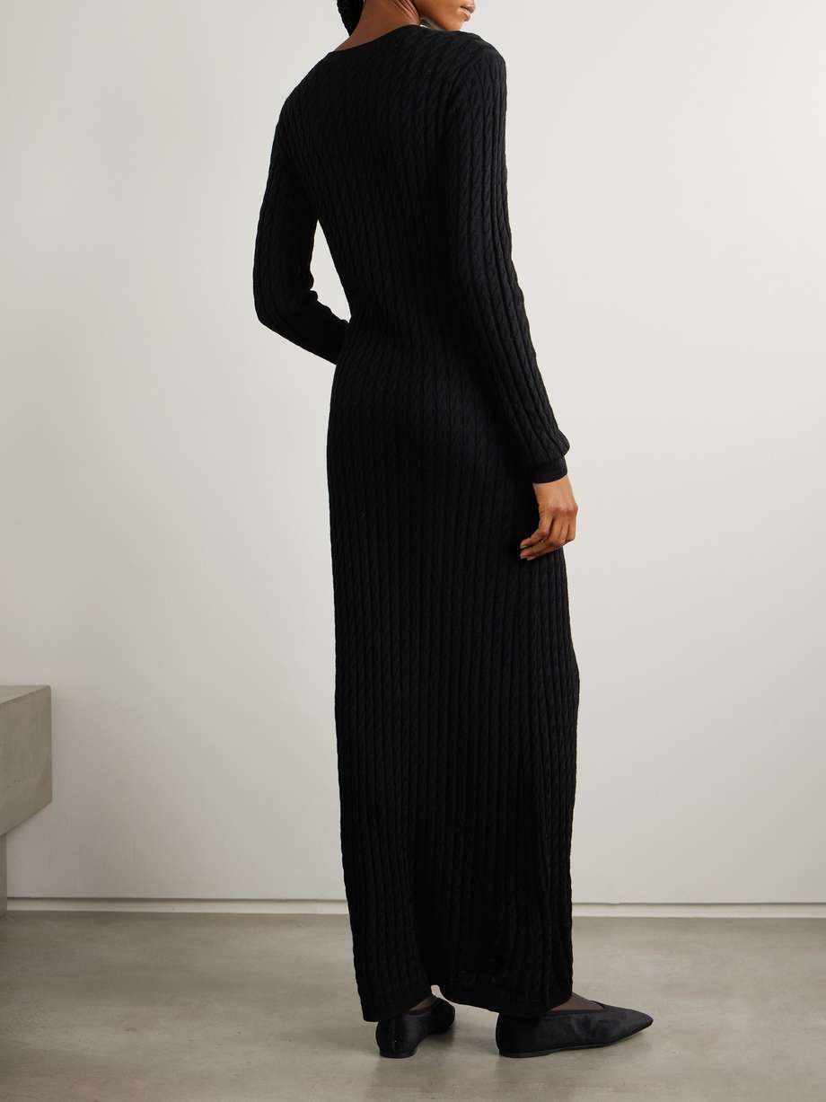cable-knit wool maxi dress