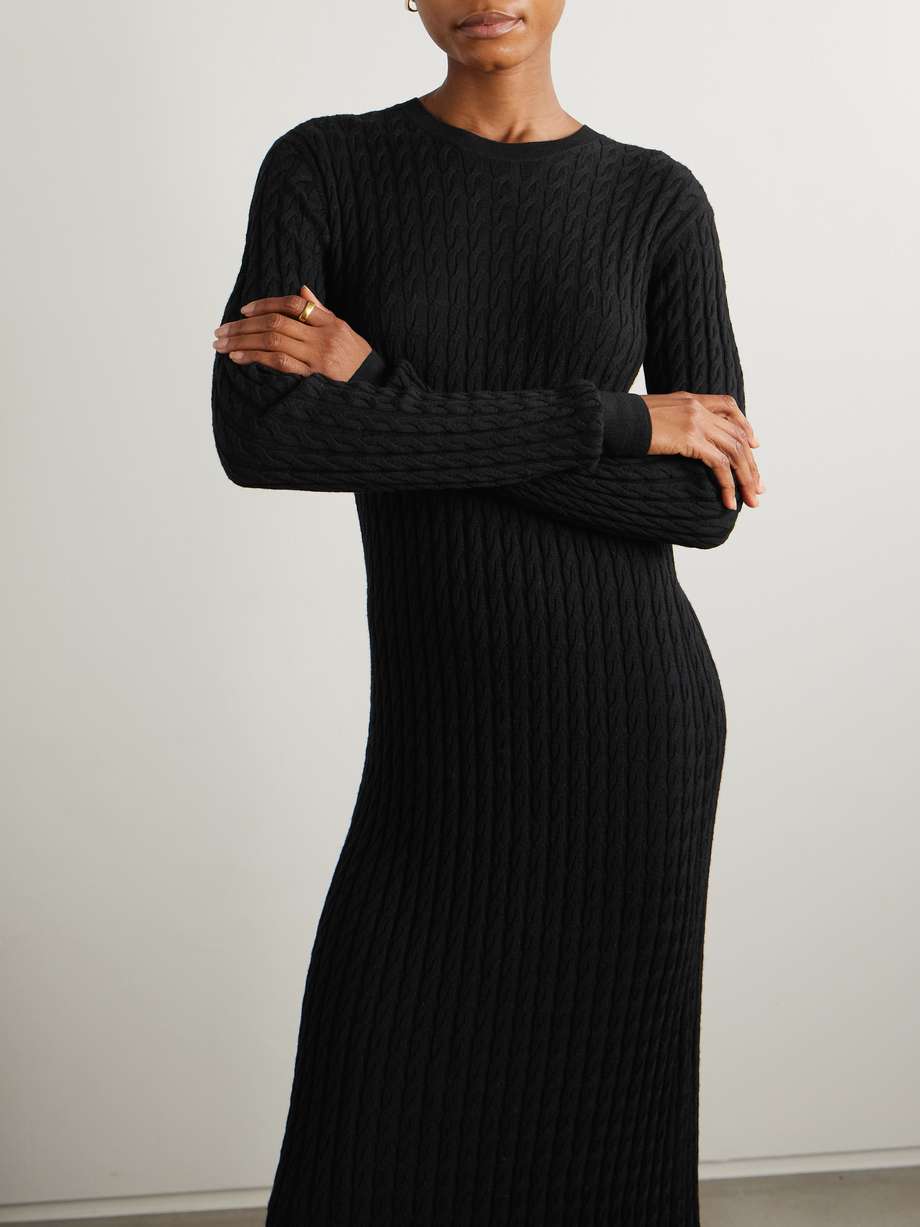 cable-knit wool maxi dress