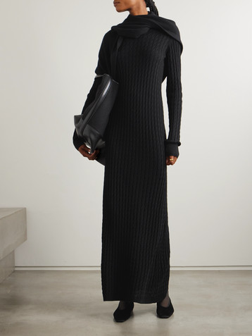 TOTEME Cable-knit wool maxi dress