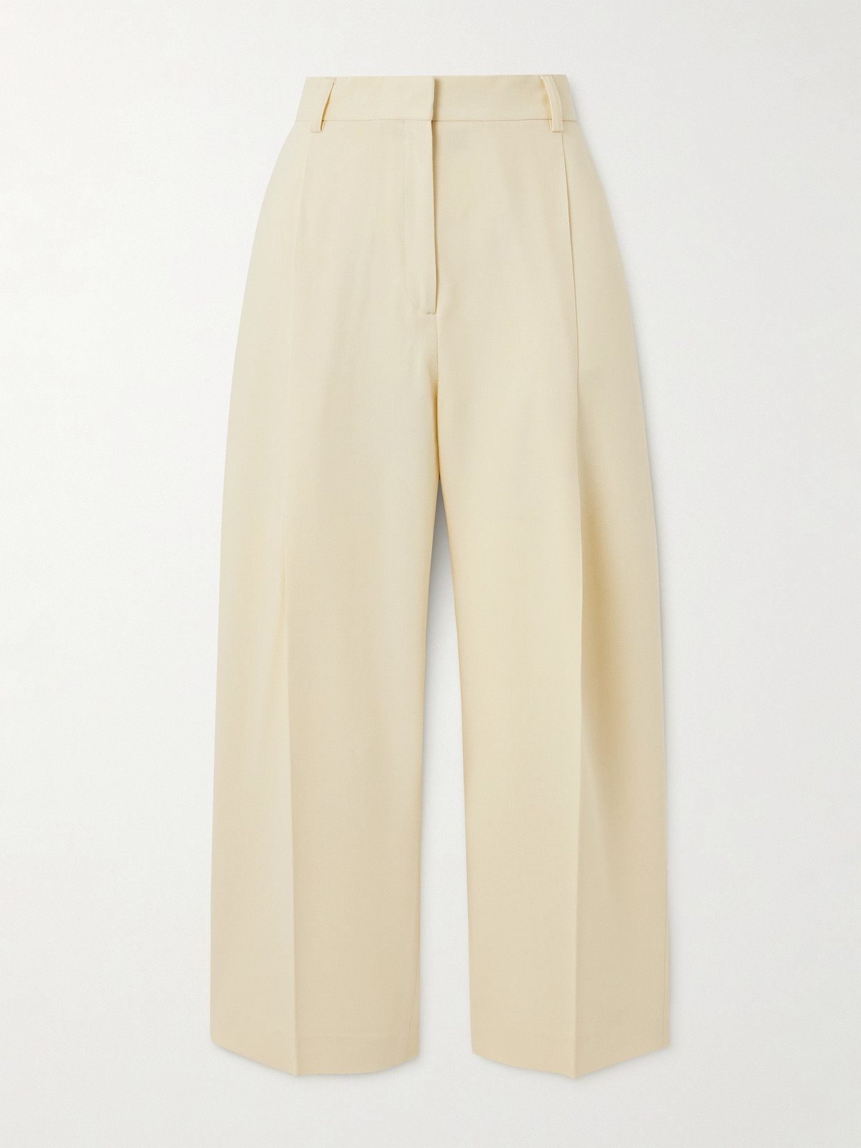 TOTEME - Pleated Crepe Wide-leg Pants - Cream