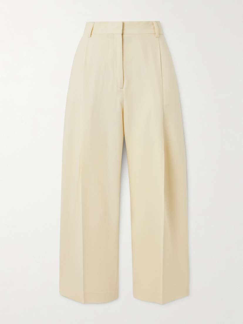 Toteme — Pleated crepe wide-leg pants