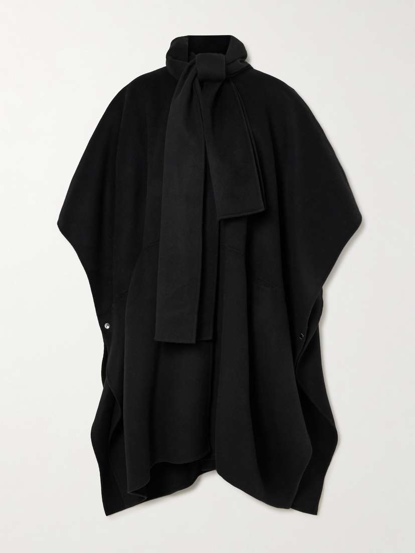 TOTEME Cape-effect Tie-neck Wool Coat