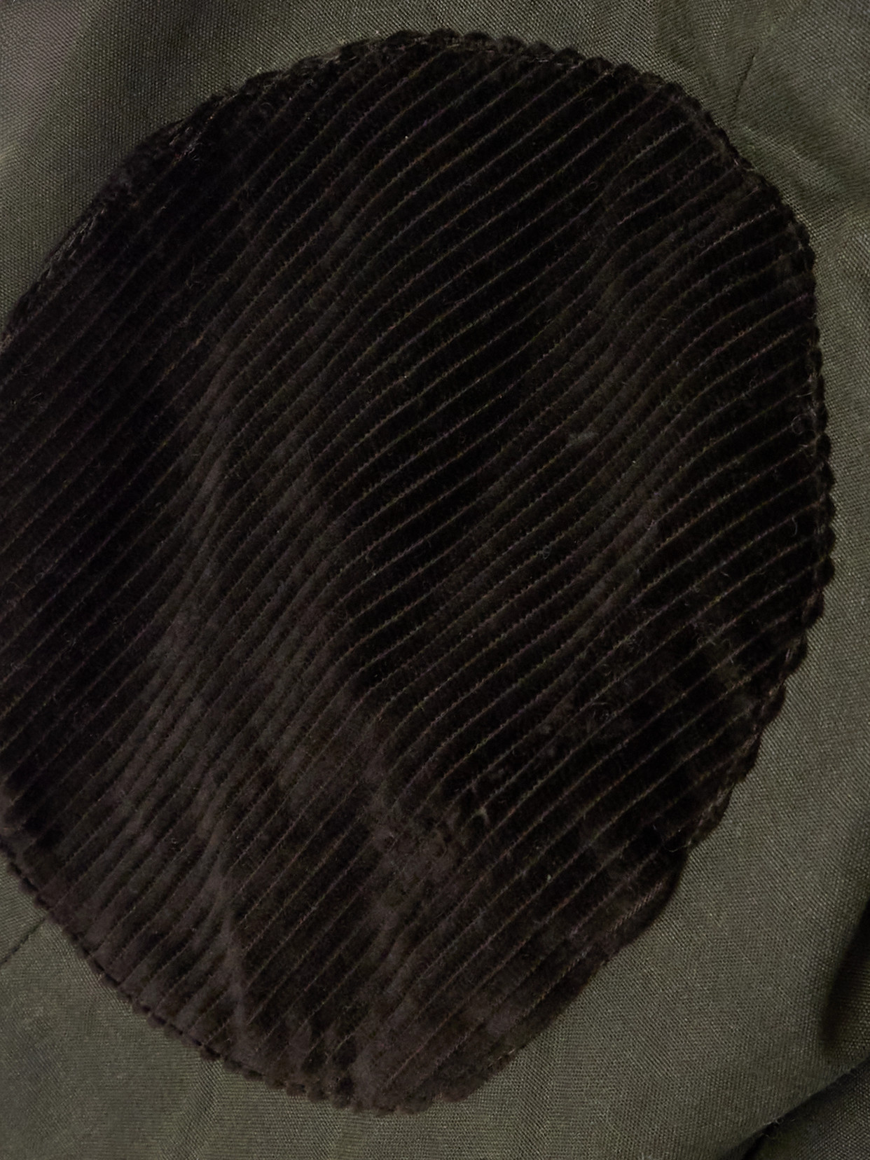 Oversized Corduroy-Trimmed Waxed Organic Cotton Jacket