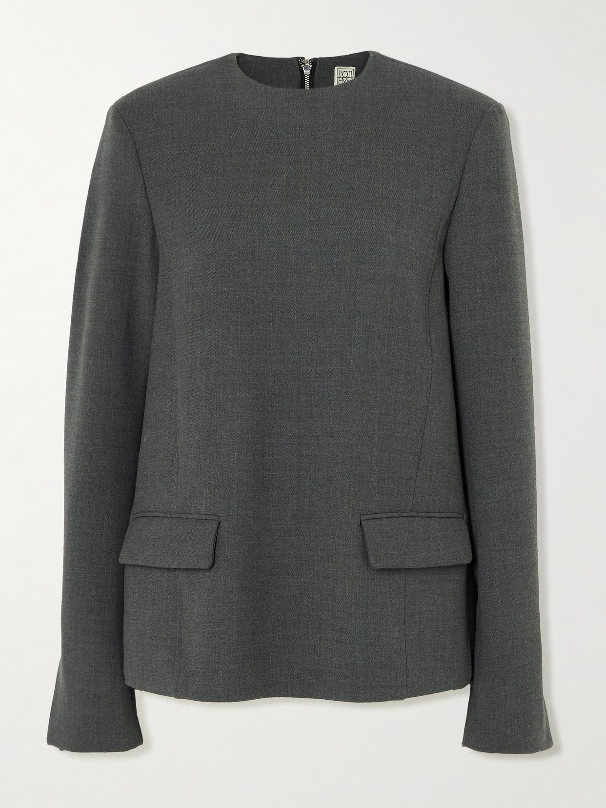 Totême Recycled Twill Blouse In Gray