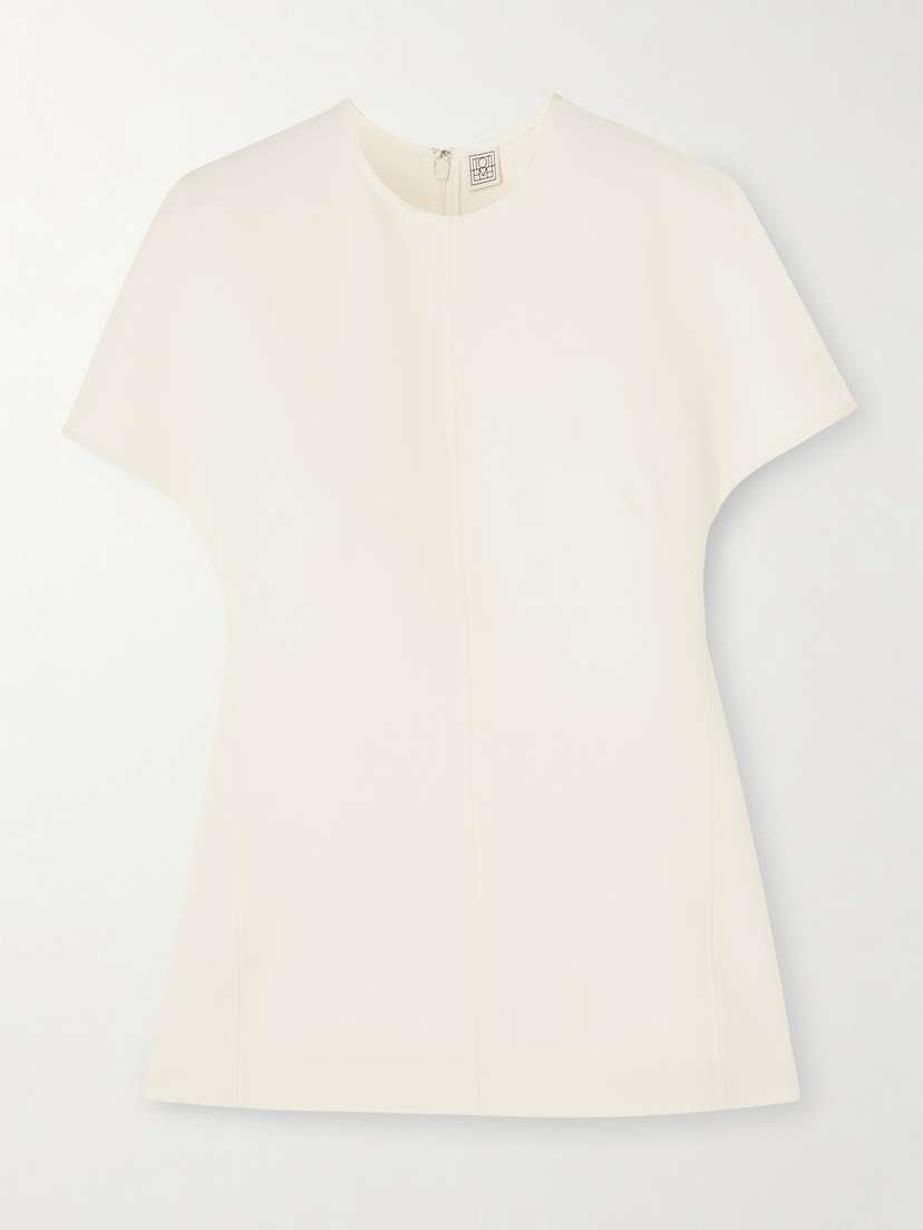 TOTEME Paneled Wool And Silk-blend Top