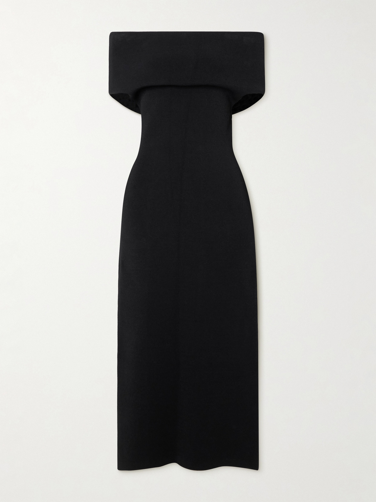 TOTEME - Off-the-shoulder Jersey Midi Dress - Black