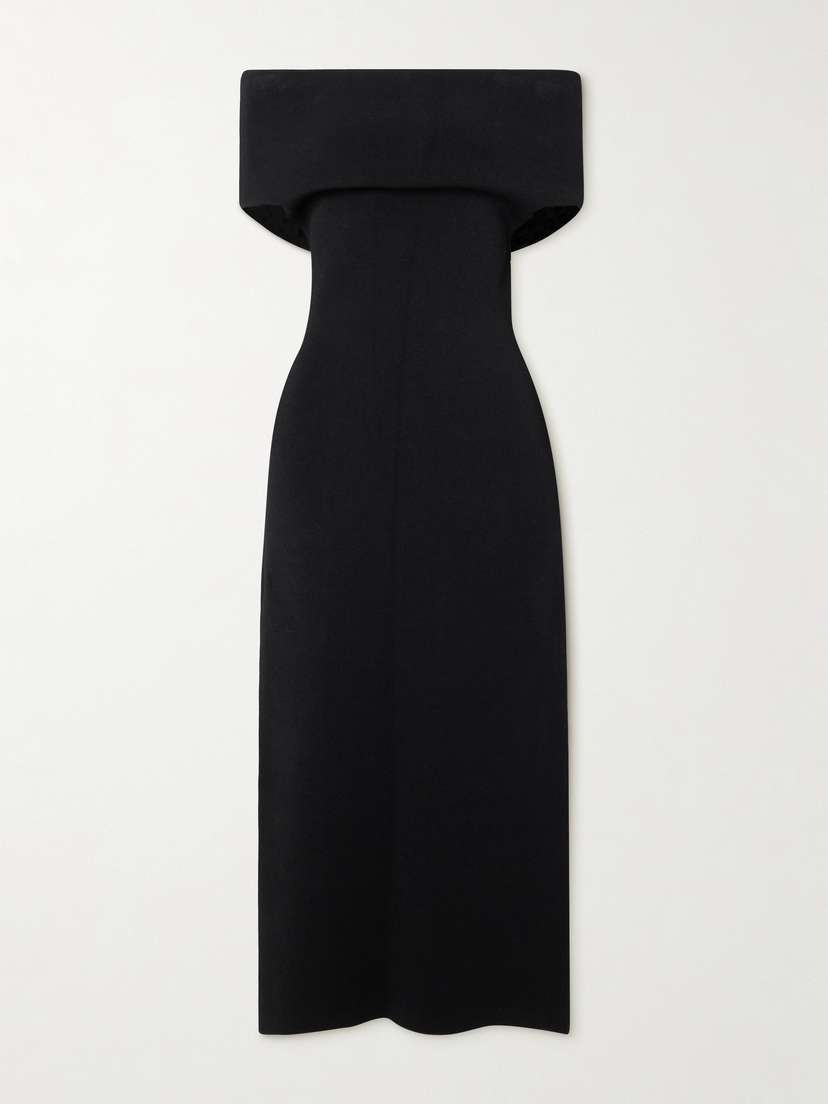 TOTEME Off-the-shoulder Jersey Midi Dress