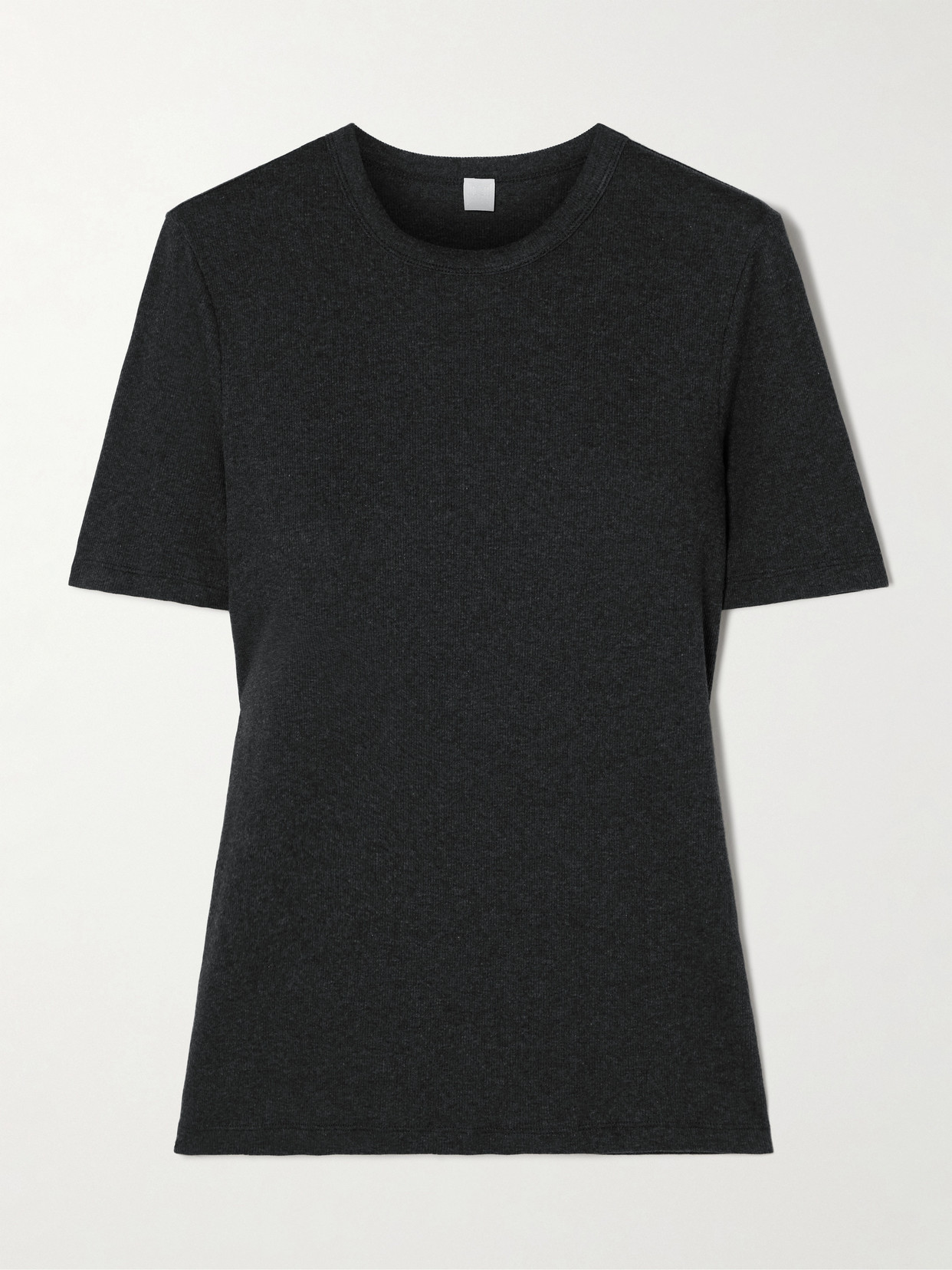Totême Ribbed Stretch Organic Cotton-jersey T-shirt In Gray