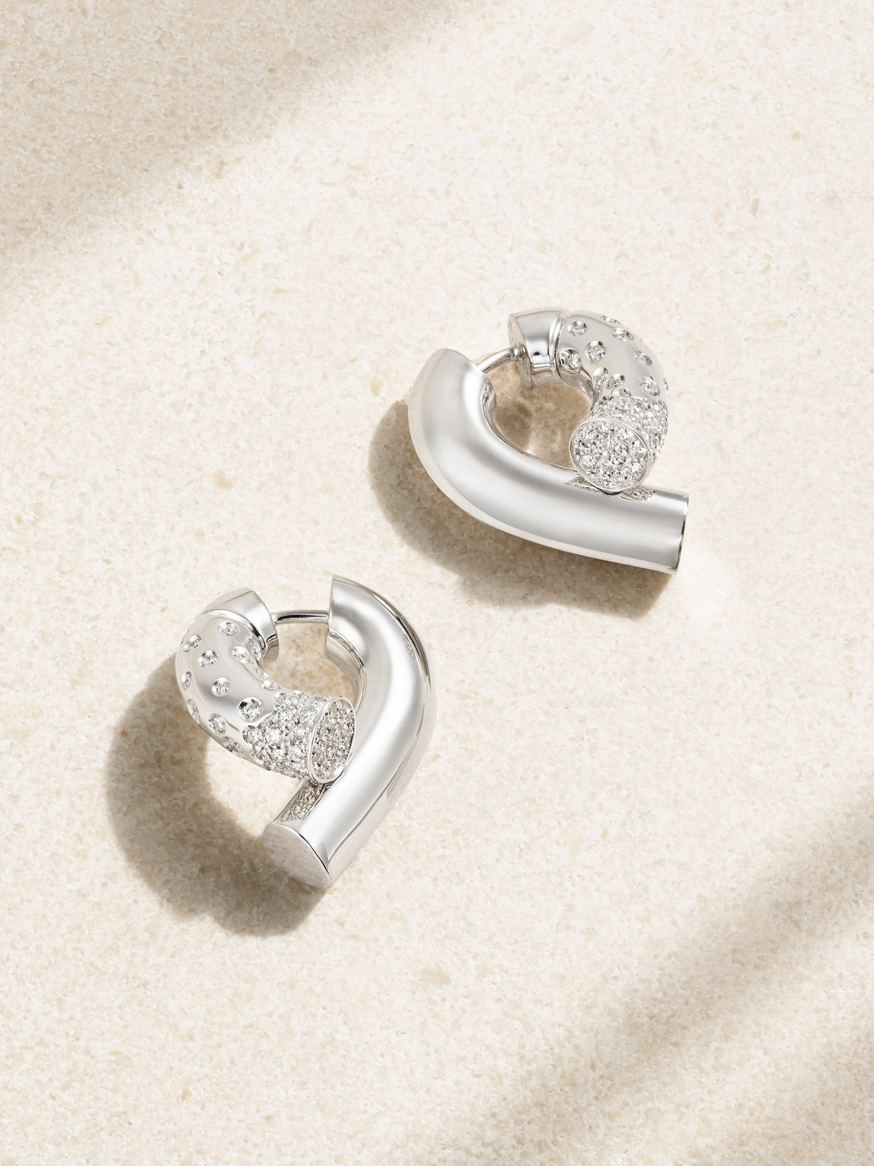 Tabayer Oera 18-karat White Gold Diamond Earrings In Neutral