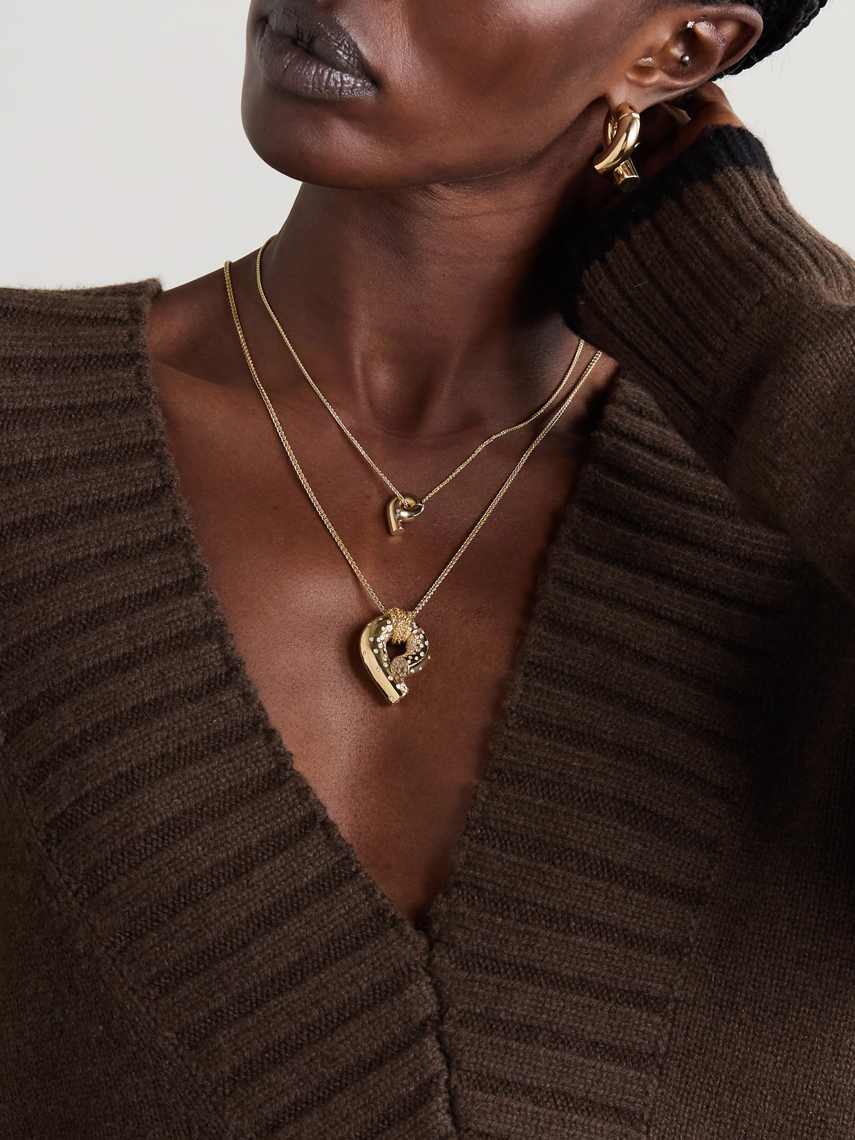 Tabayer Oera Large 18-karat Gold Diamond Necklace