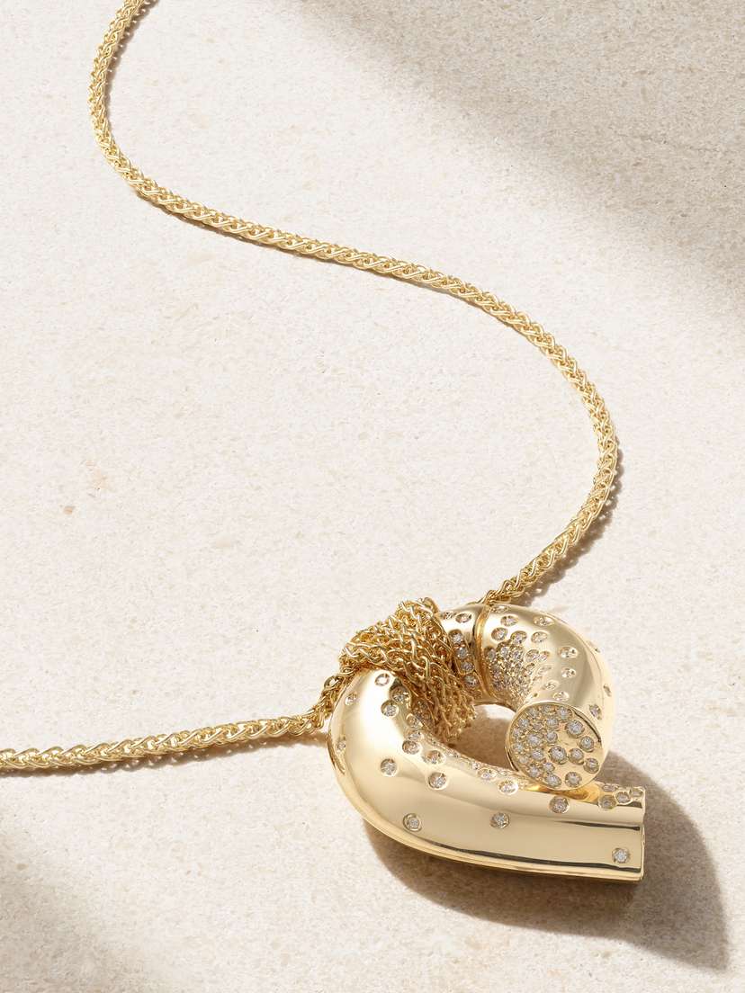 TABAYER Oera Large 18-karat Gold Diamond Necklace