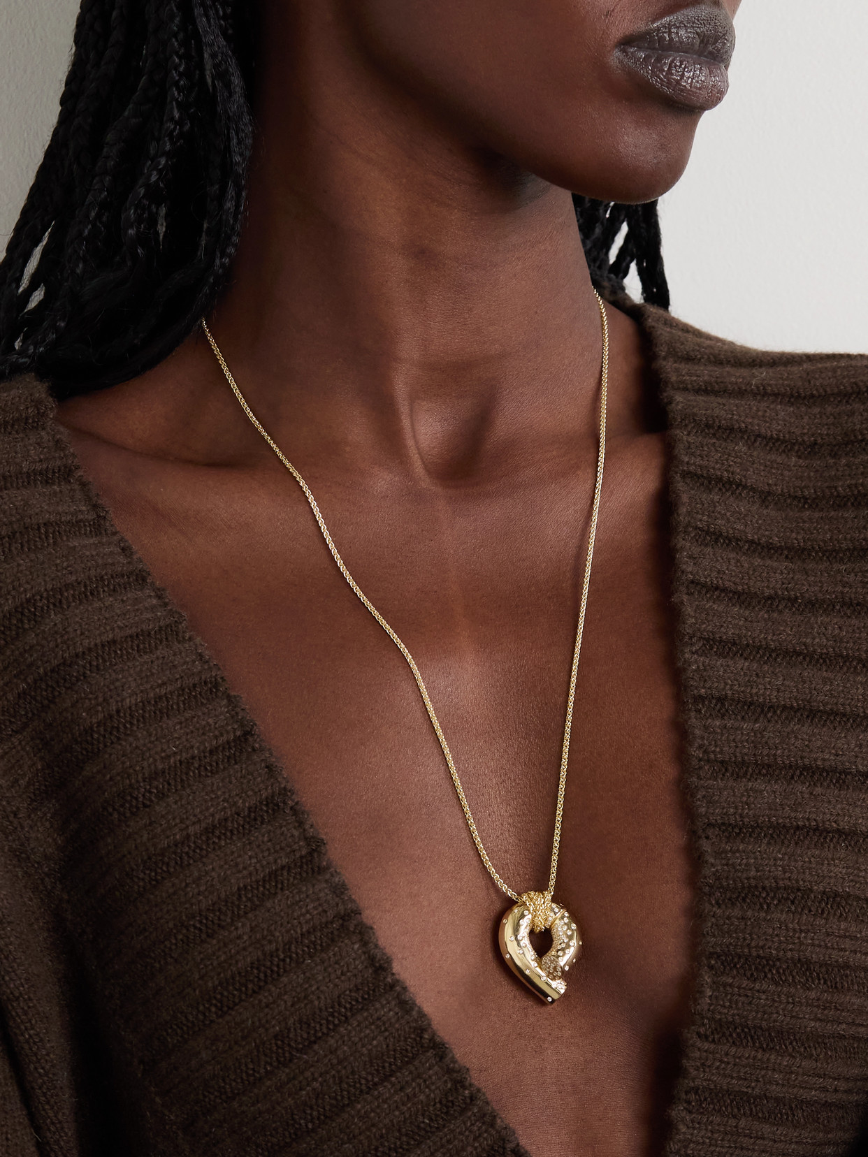 Tabayer Oera Large 18-karat Gold Diamond Necklace