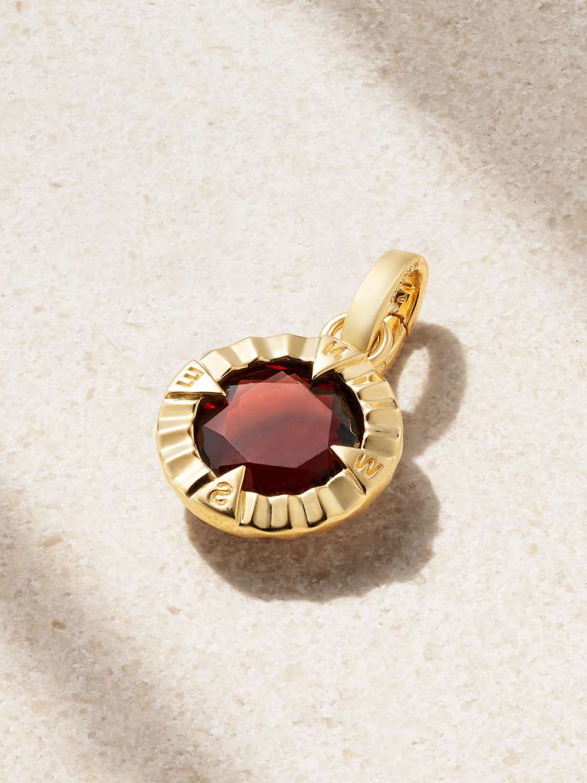 Foundrae Internal Compass 18-karat Gold Garnet Pendant