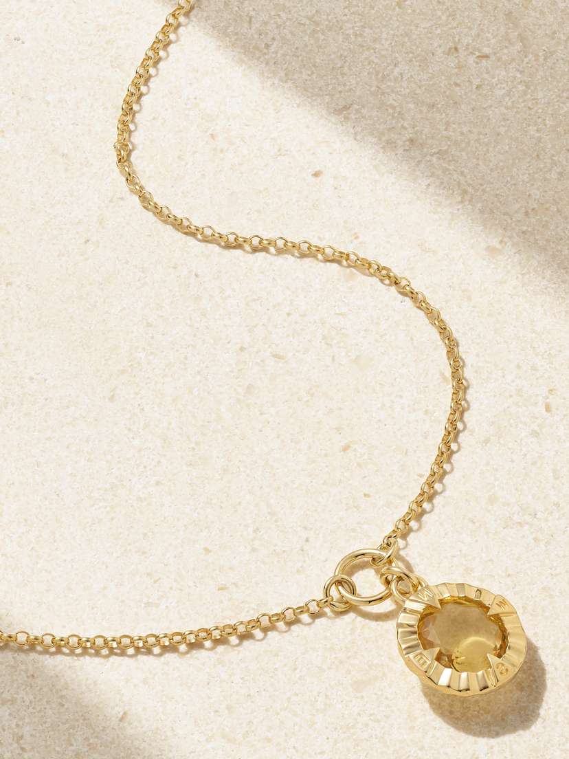 Foundrae Internal Compass 18-karat Gold Citrine Necklace
