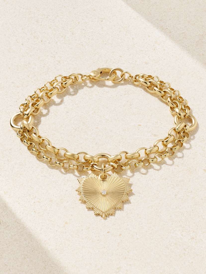 Foundrae True Love 18-karat Gold Diamond Bracelet