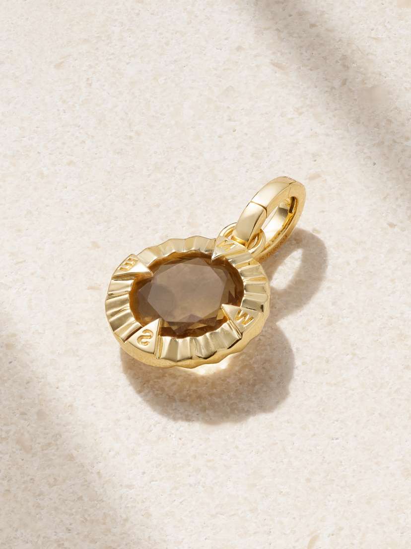 Foundrae Internal Compass 18-karat Gold Citrine Pendant