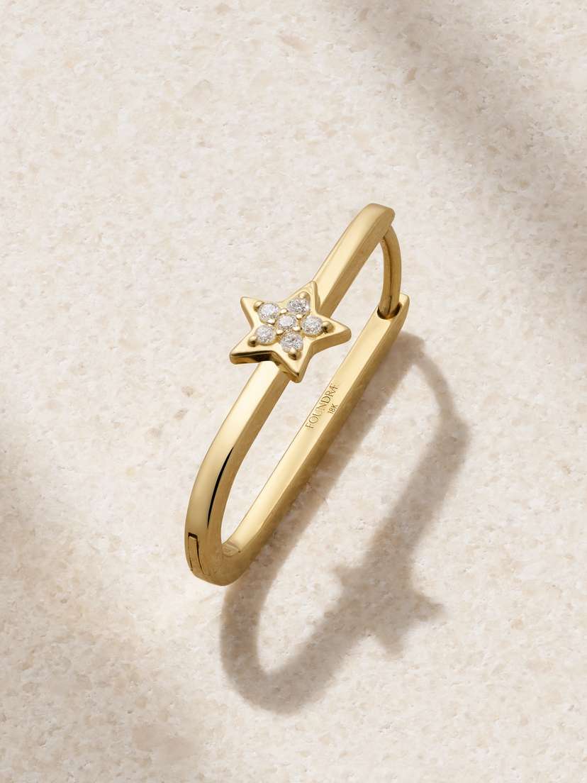 Foundrae Star Fob 18-karat Gold Diamond Single Earring