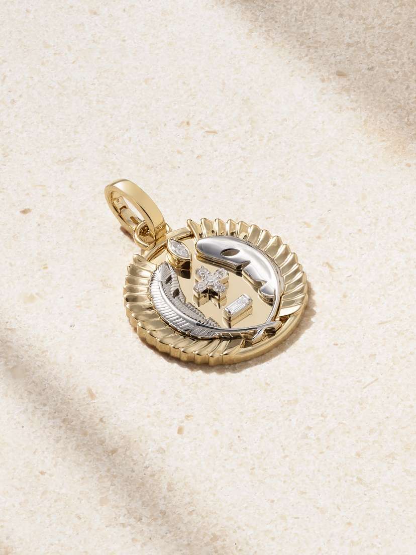 Foundrae Vivacity 18-karat Yellow And White Gold Diamond Pendant
