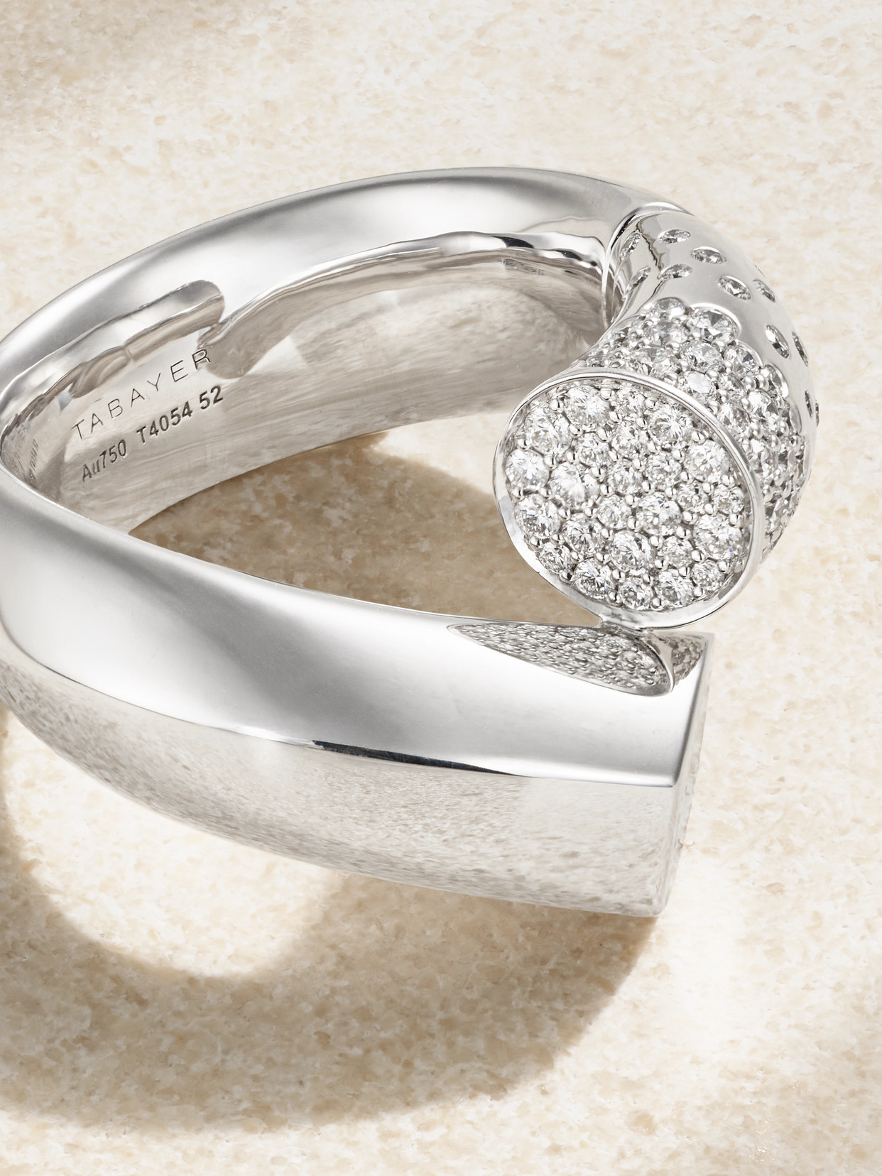 Tabayer Oera Large 18-karat White Gold Diamond Ring In Gold