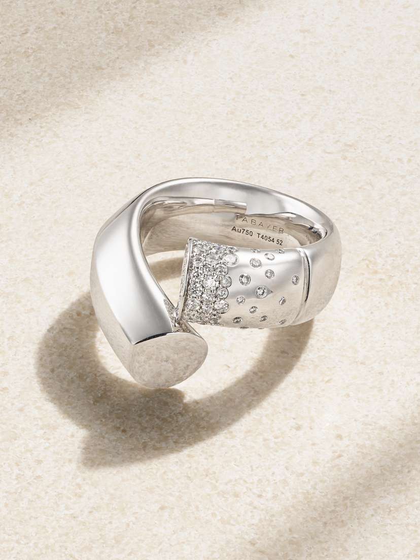 TABAYER Oera Large 18-karat White Gold Diamond Ring