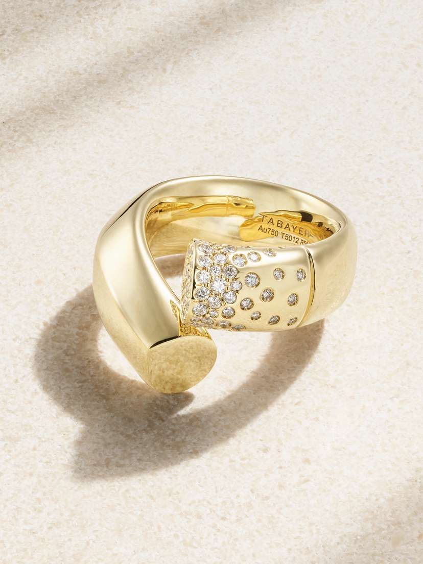 TABAYER Oera Large 18-karat Gold Diamond Ring