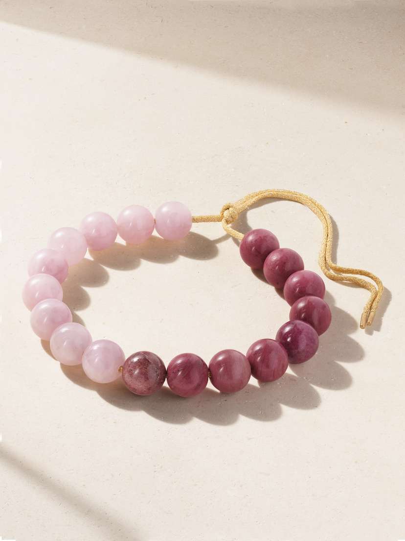 Carolina Bucci Bowery Downtown 18-karat Gold, Rhodonite, Quartz And Lurex Necklace