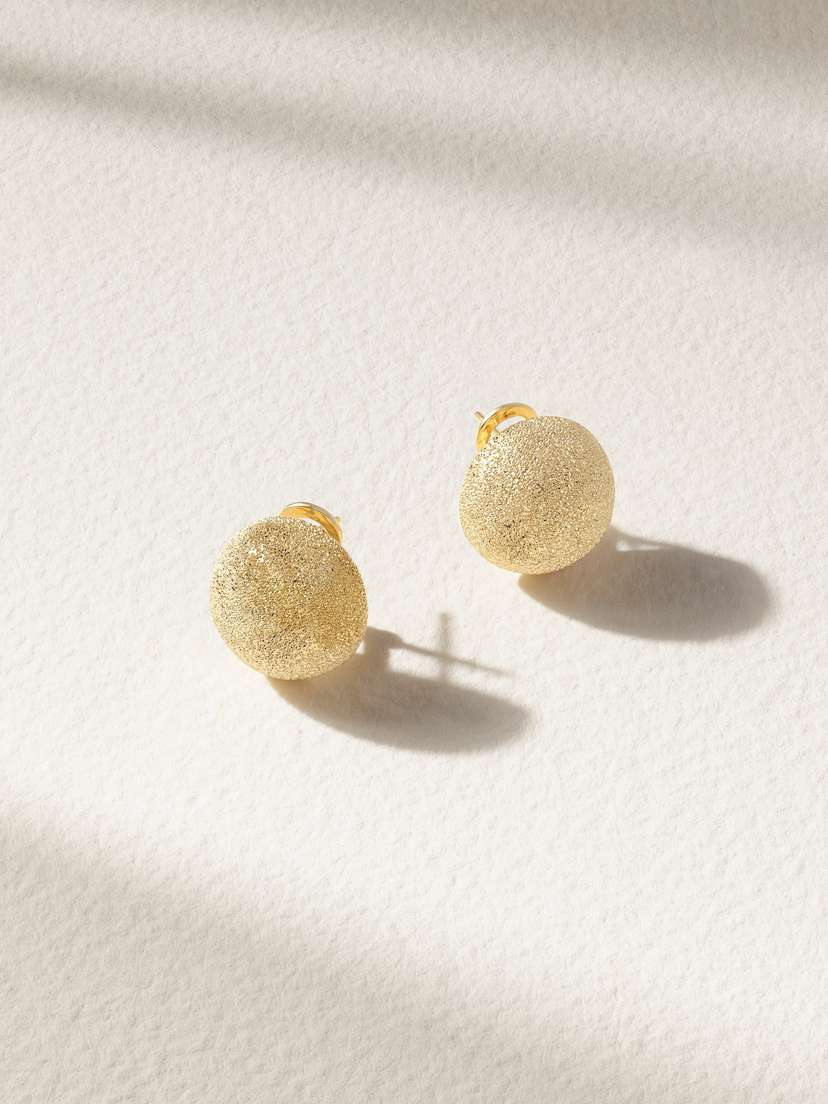 Carolina Bucci Florentine Large Button 18-karat Gold Earrings