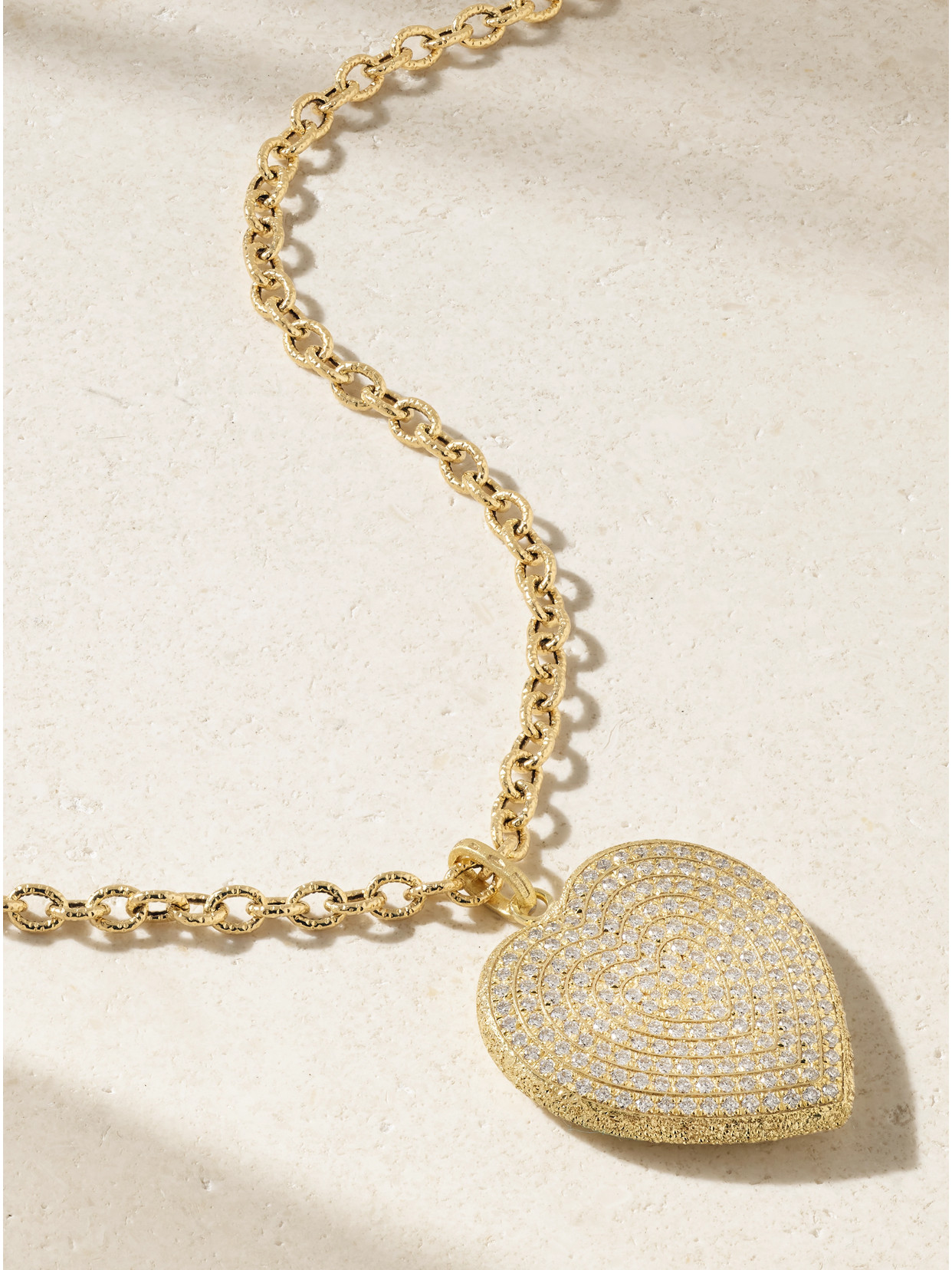 CAROLINA BUCCI CUORE FLORENTINE 18-KARAT GOLD DIAMOND NECKLACE 