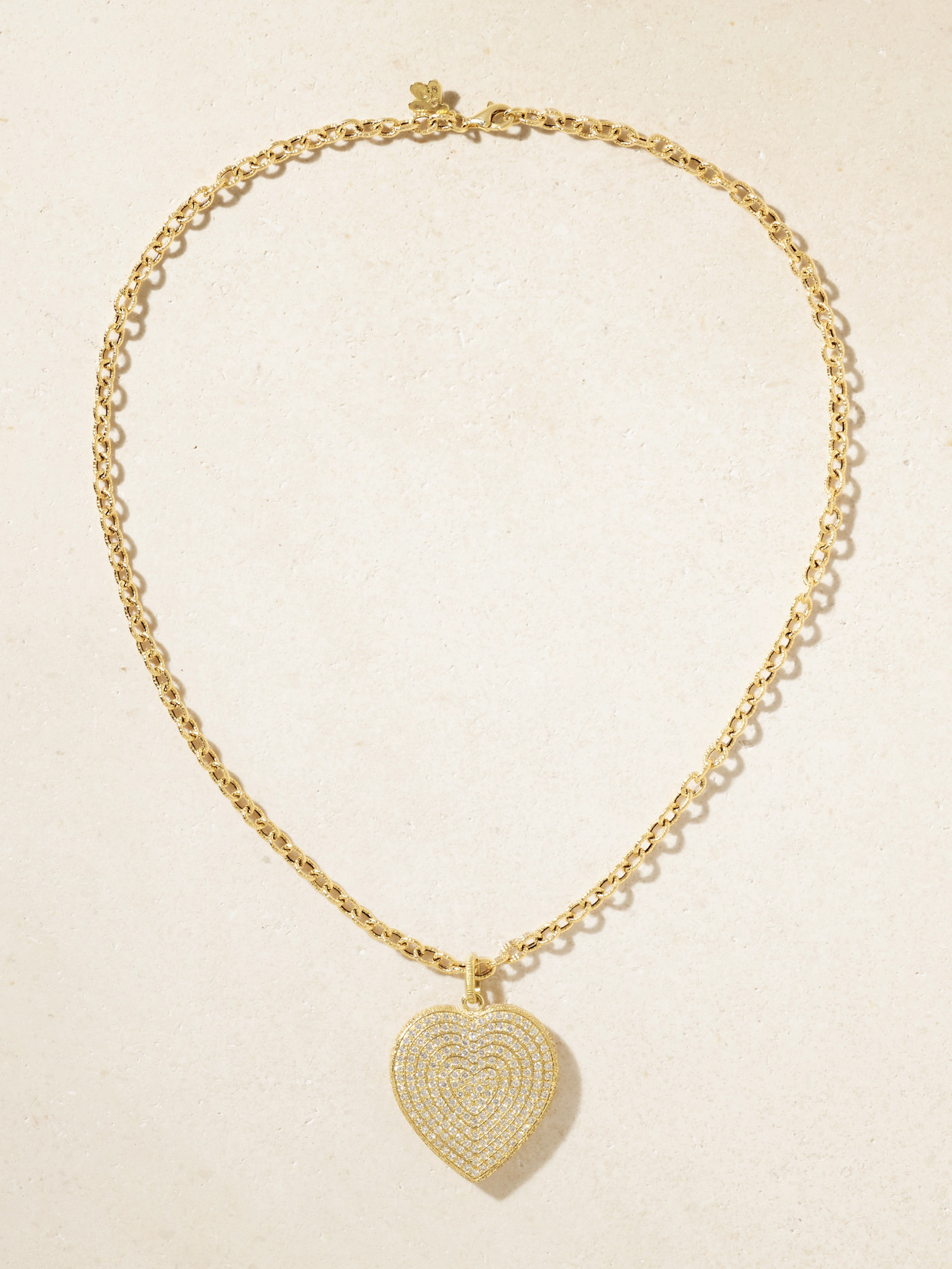 Carolina Bucci Cuore Florentine 18-karat Gold Diamond Necklace