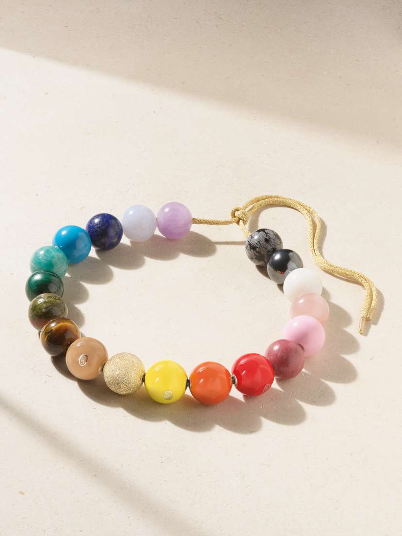 Carolina Bucci Soho Downtown 18-karat Gold, Enamel, Multi-stone And Lurex Necklace