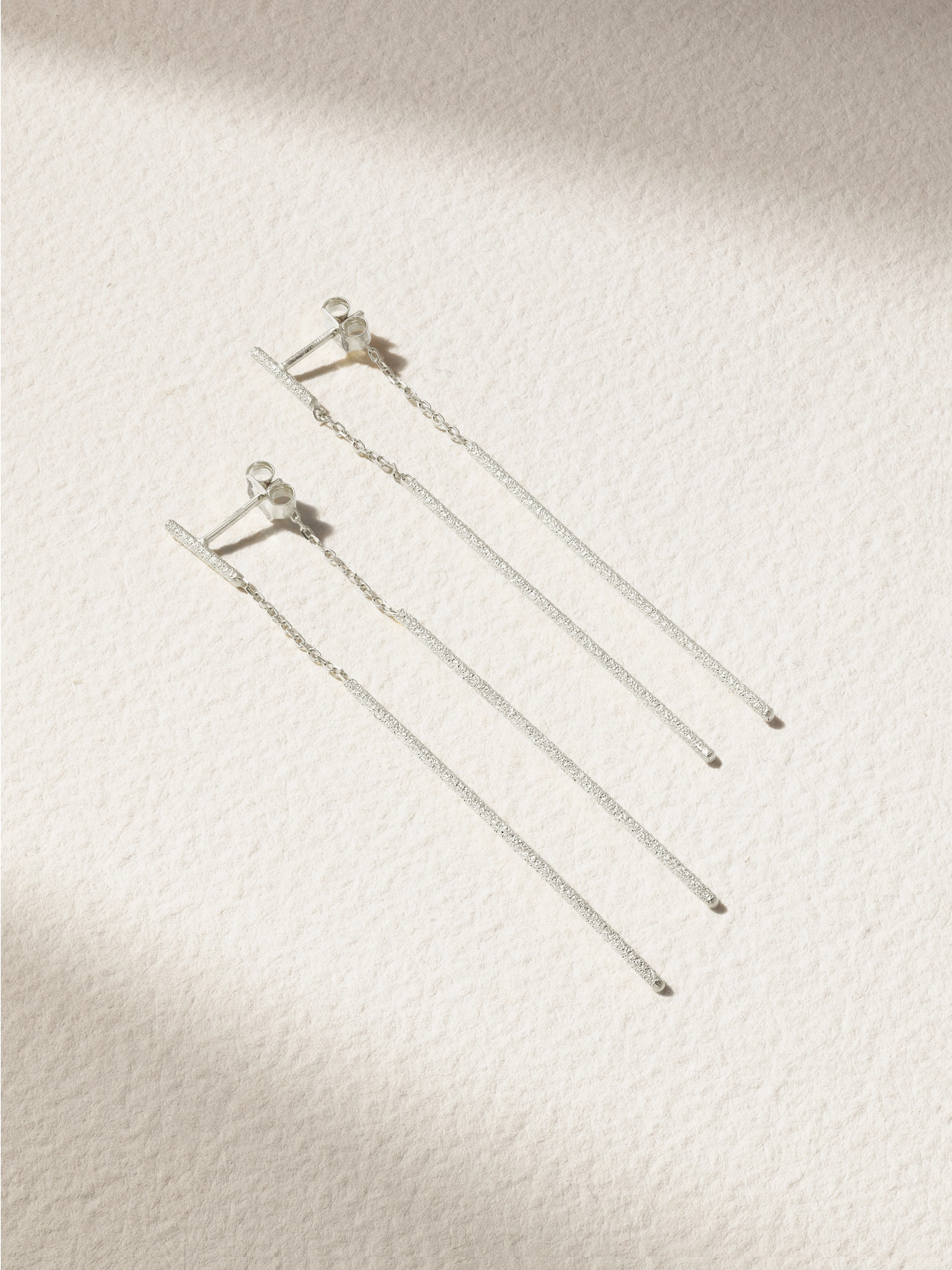 Carolina Bucci Florentina Magic Wand 18-karat White Gold Earrings In Silver