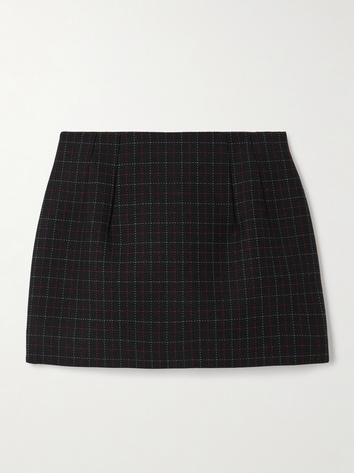 Wardrobe.nyc Contour Checked Wool Mini Skirt In Black