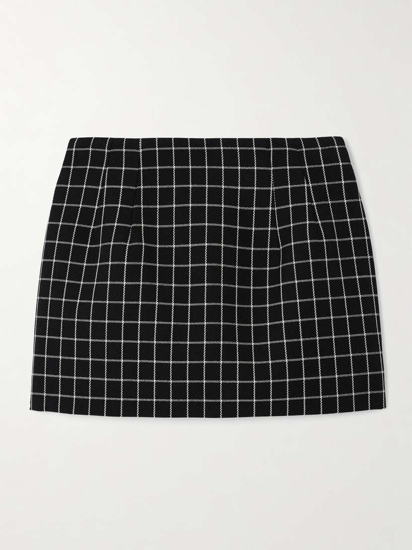 Wardrobe.NYC Contour Checked Wool-twill Mini Skirt