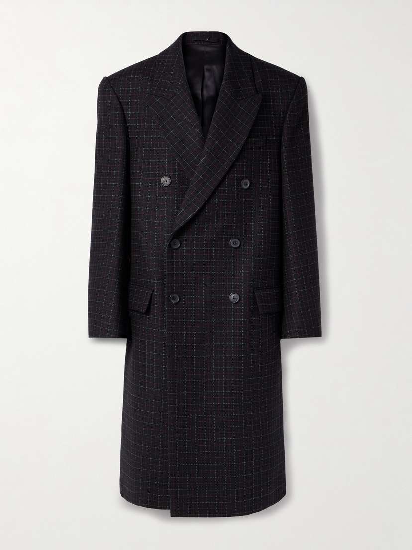 Wardrobe.NYC Double-breasted Checked Wool Coat