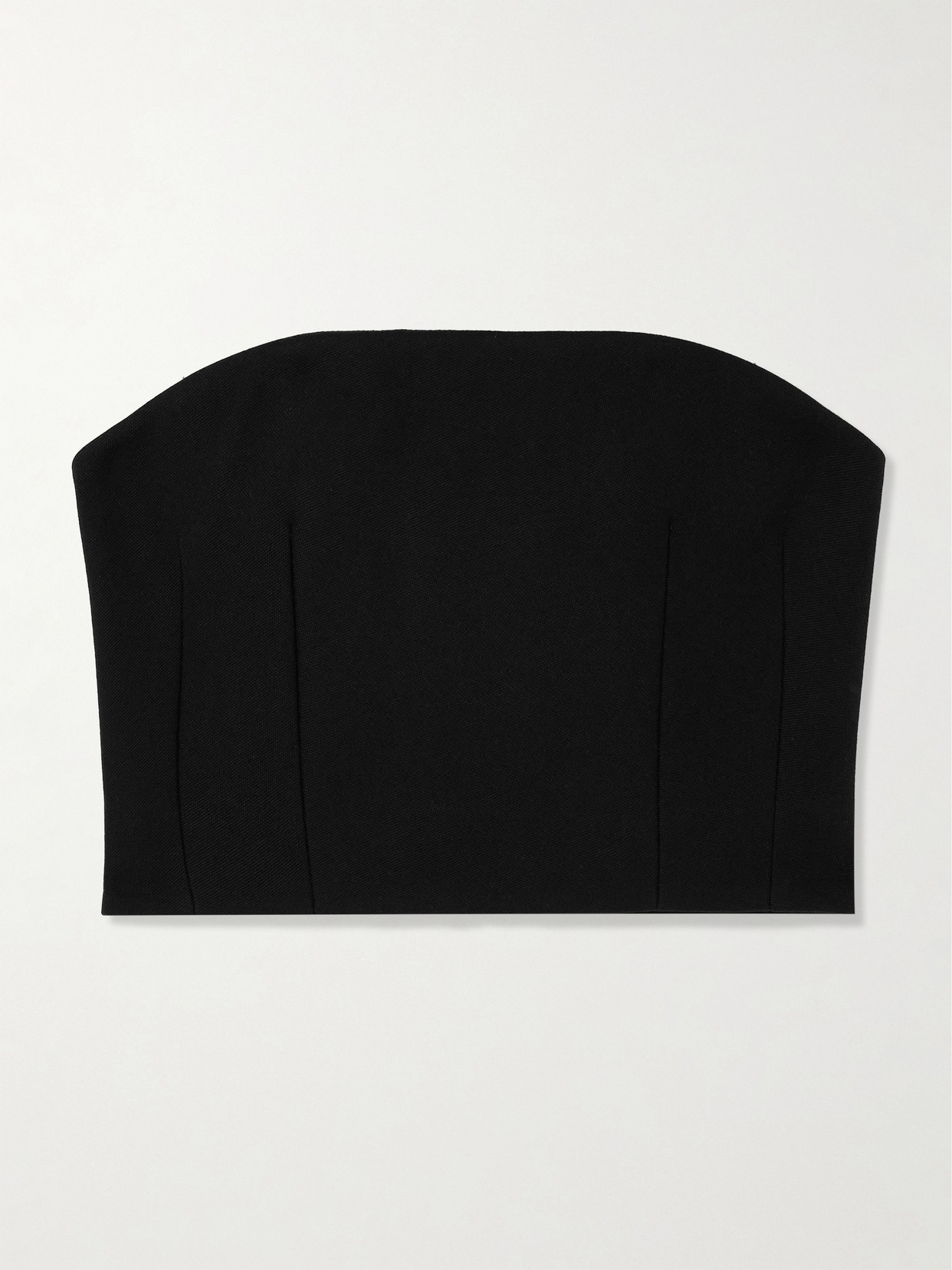 Wardrobe.nyc Grain De Poudre Wool-blend Bustier Top In Black