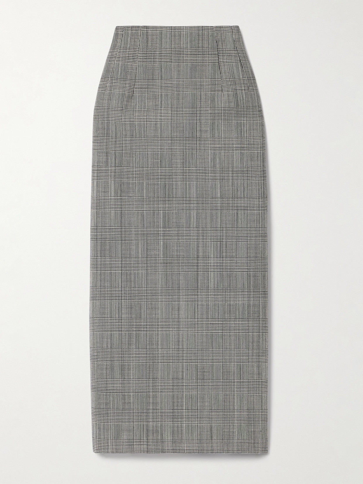 Wardrobe.nyc Prince Of Wales Checked Wool Midi Skirt In Gray
