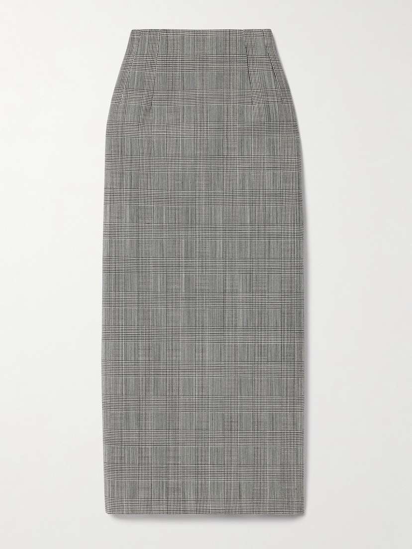 Wardrobe.NYC Prince Of Wales Checked Wool Midi Skirt