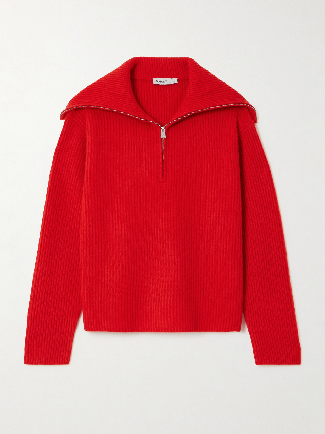 Simkhai Landry Ribbed Cashmere Sweater In Red