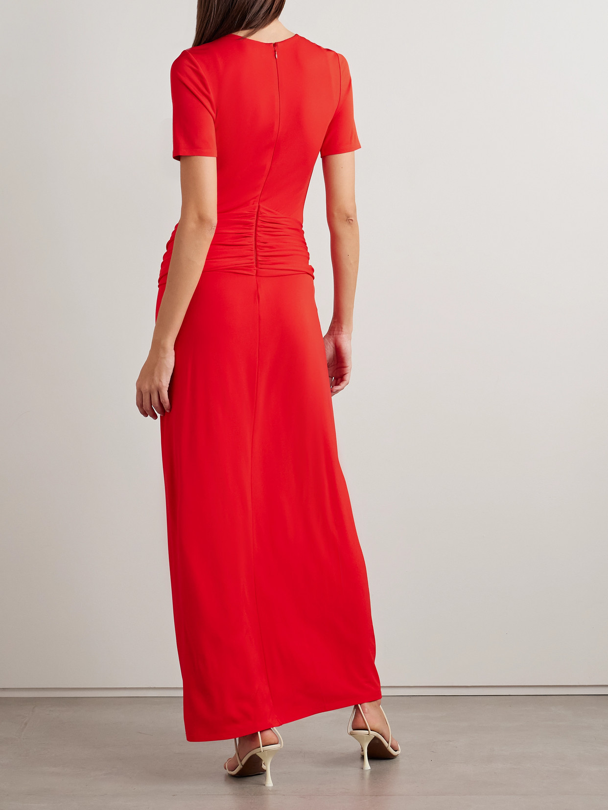 SIMKHAI NALANI TIE-FRONT DRAPED STRETCH-JERSEY GOWN